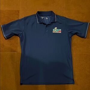 Men's Blue Polo Shirt with Embroidered Logo